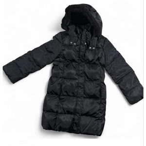 GAP KIDS Puffer Parka Winter Coat Hooded Full Zip Jacket Black Gently Used XL